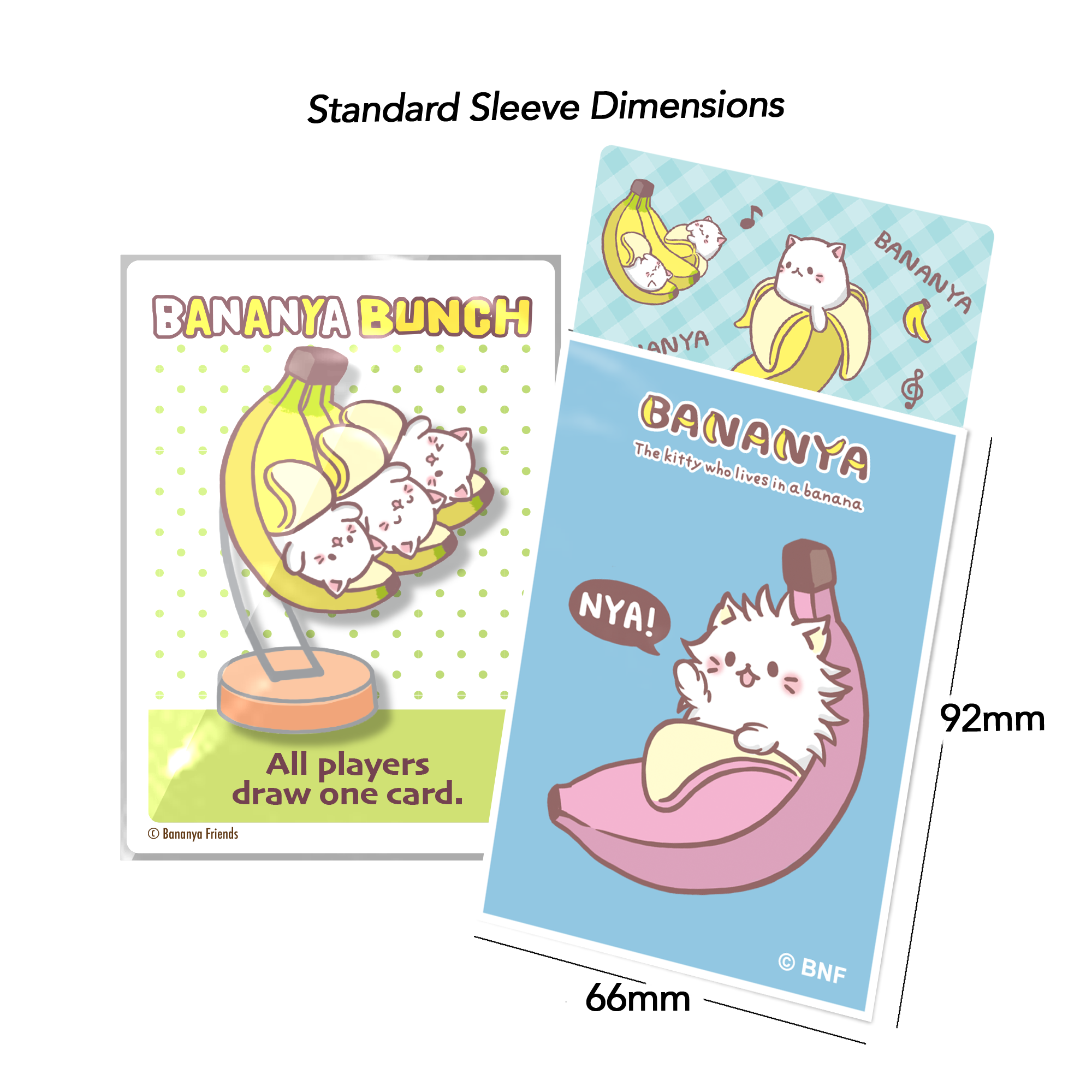 Sleeves - Officially Licensed Bananya Sleeves - Long Hair Bananya (Blue)