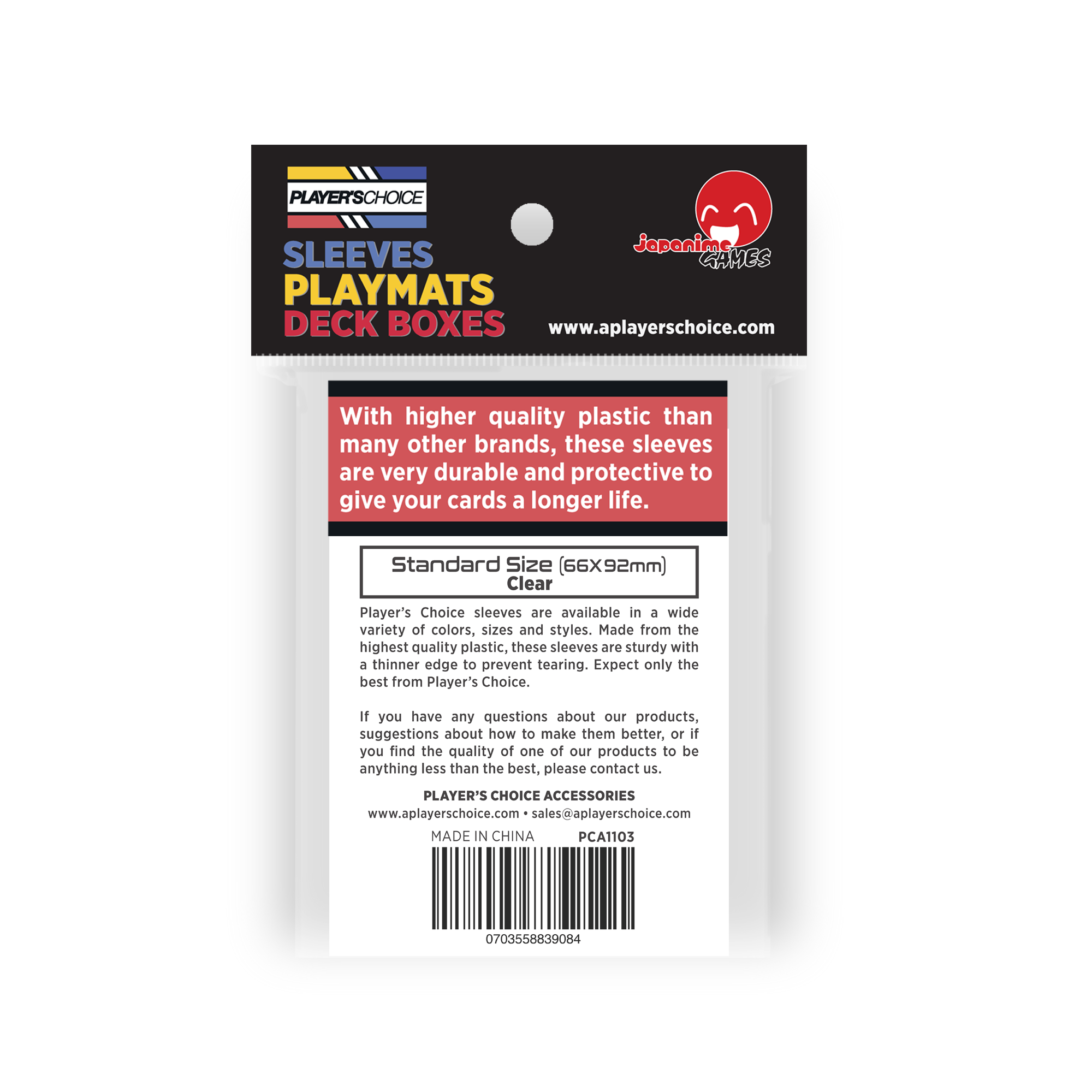 Sleeves - Player's Choice Clear Standard