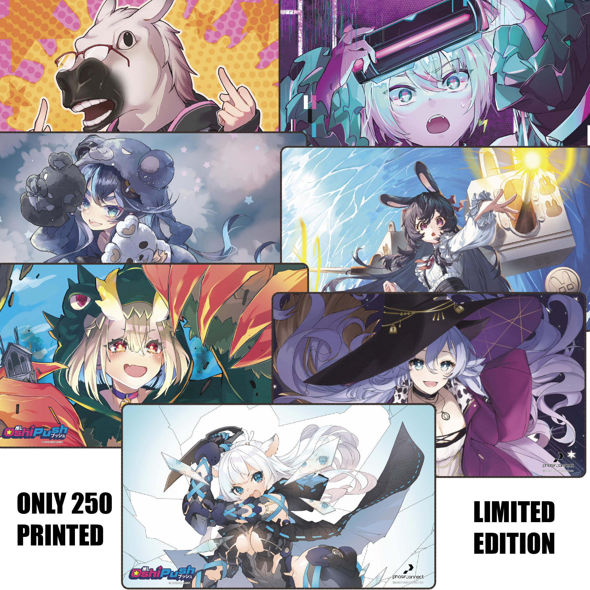 Oshi Push Phase Origins - KAMI Limited Edition Playmat Bundle - Complete Collection (7 Playmats)